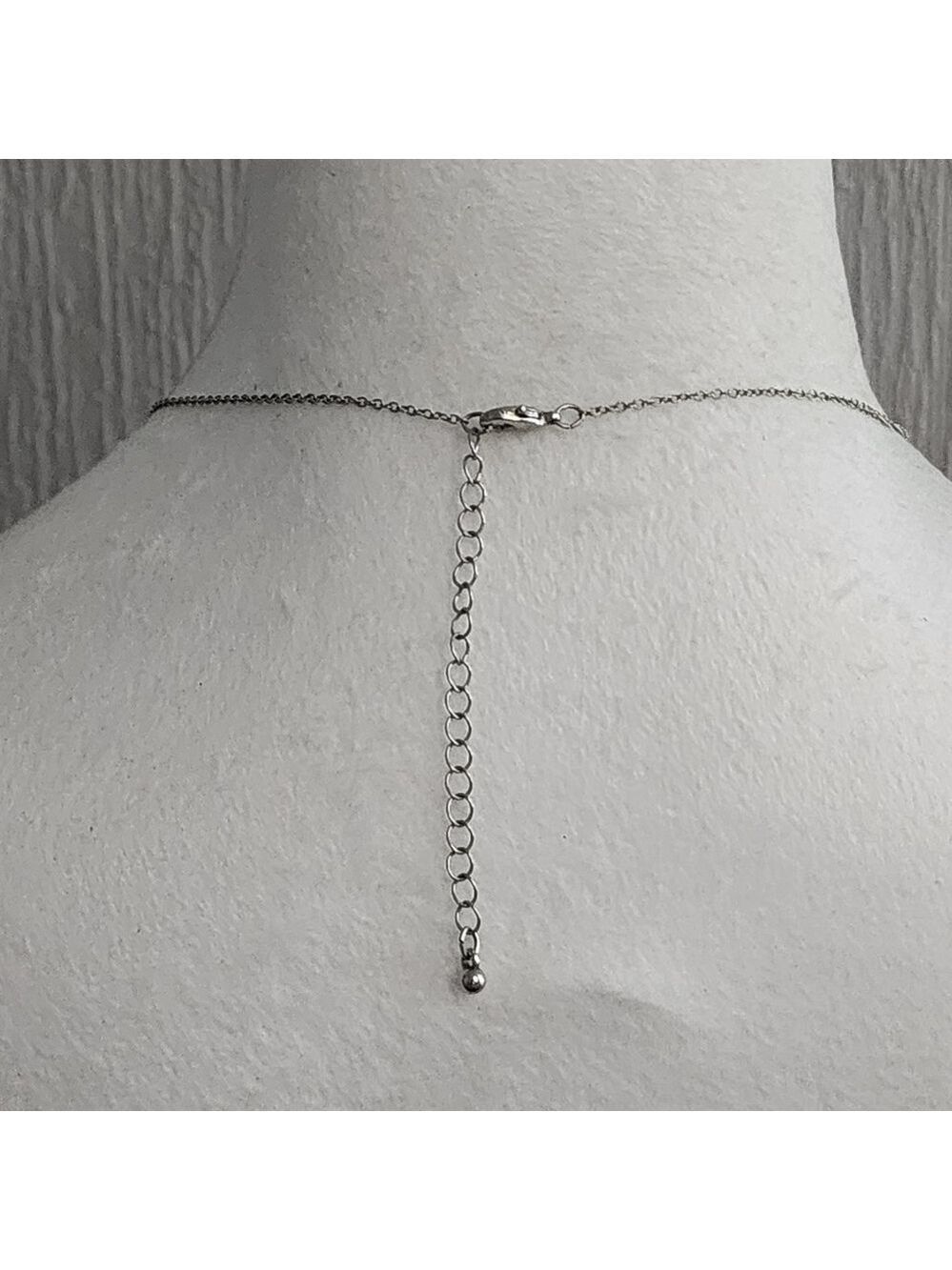 Silvertone Elephant Pendant Necklace Rhinestone - Picture 4 of 14